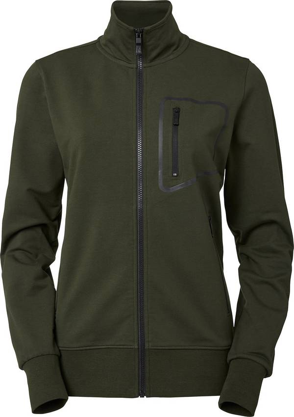 Nicole Full-Zip Sweatshirt, Damen, dunkel olive, XL