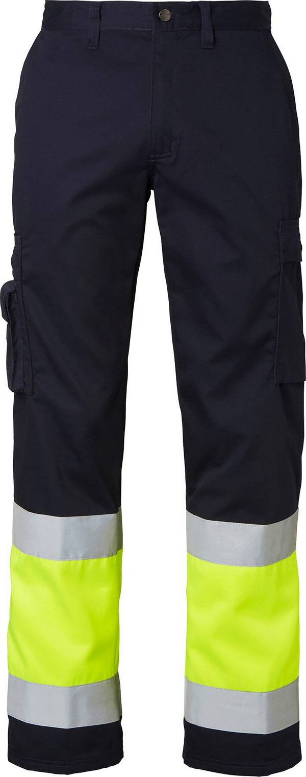 2070 Arbeitshose, Unisex, navy blau/Fluoreszierendes gelb, 60