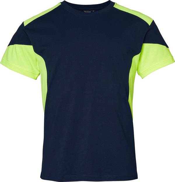 210 T-shirt, Herren, navy blau/Fluoreszierendes gelb, XXL