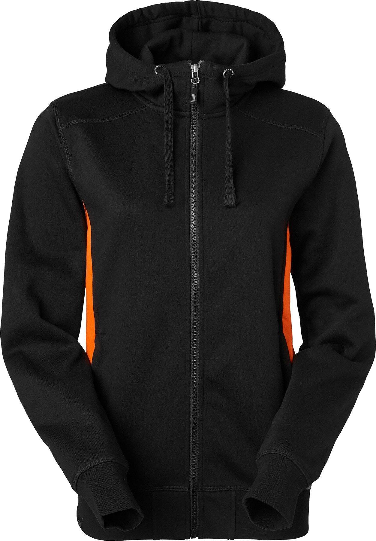 Ava Full-Zip Sweatshirt, Damen, schwarz/orange, L-0