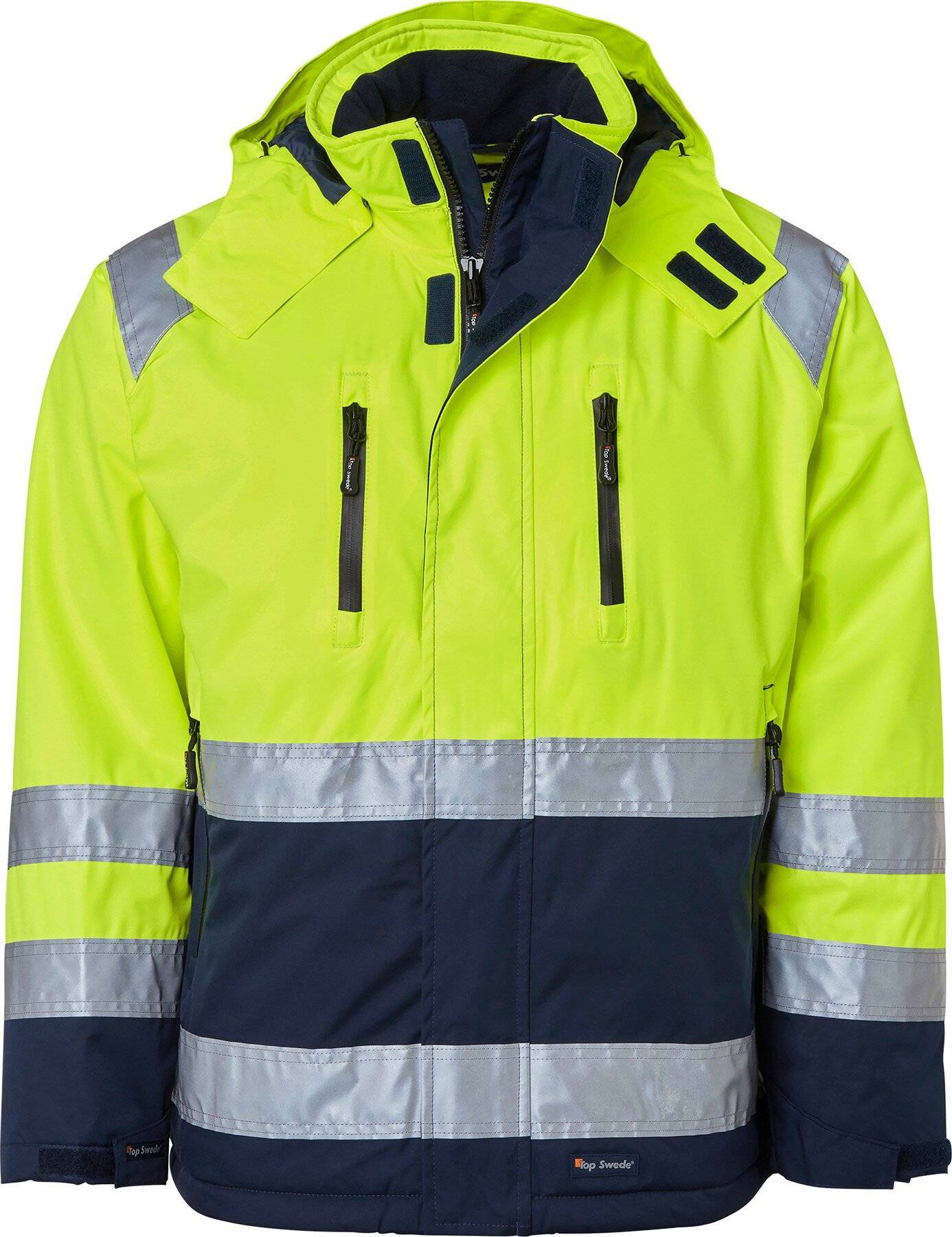 122 Winterjacke, Unisex, Fluoreszierendes gelb/navy blau, XL-0