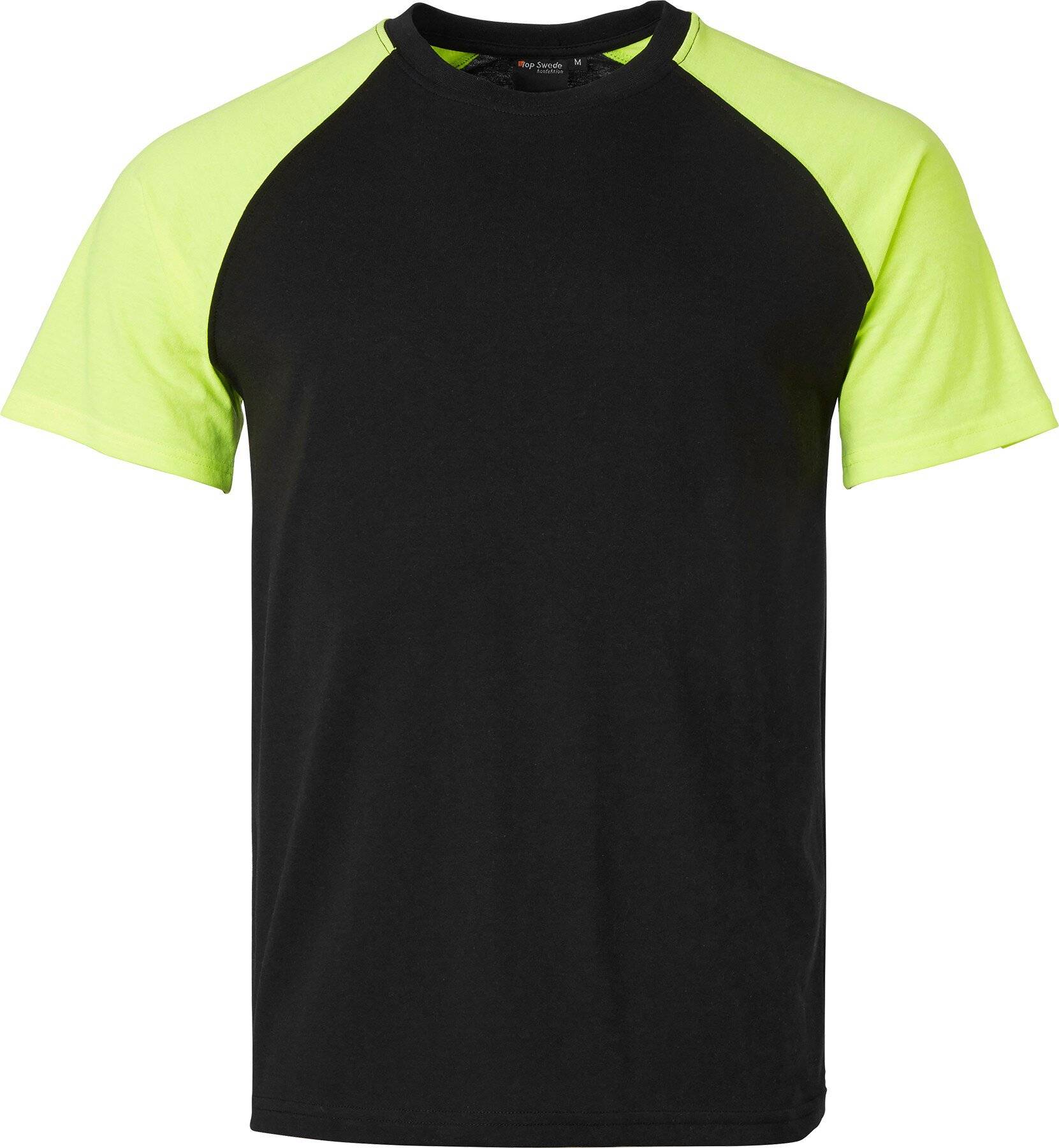 225 T-shirt, Unisex, schwarz/Fluoreszierendes gelb, XXL-0