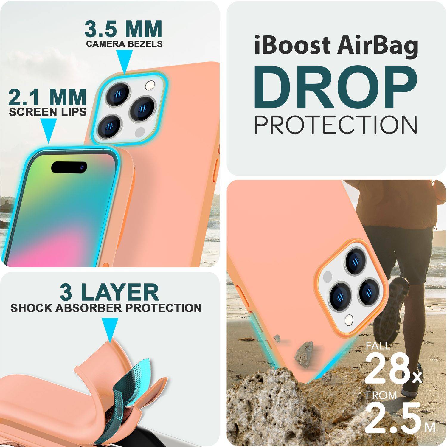 MagSafe Hülle für iPhone 15 Pro Liquid Silikon Handyhülle Magnet Cover Schutz Orange-1