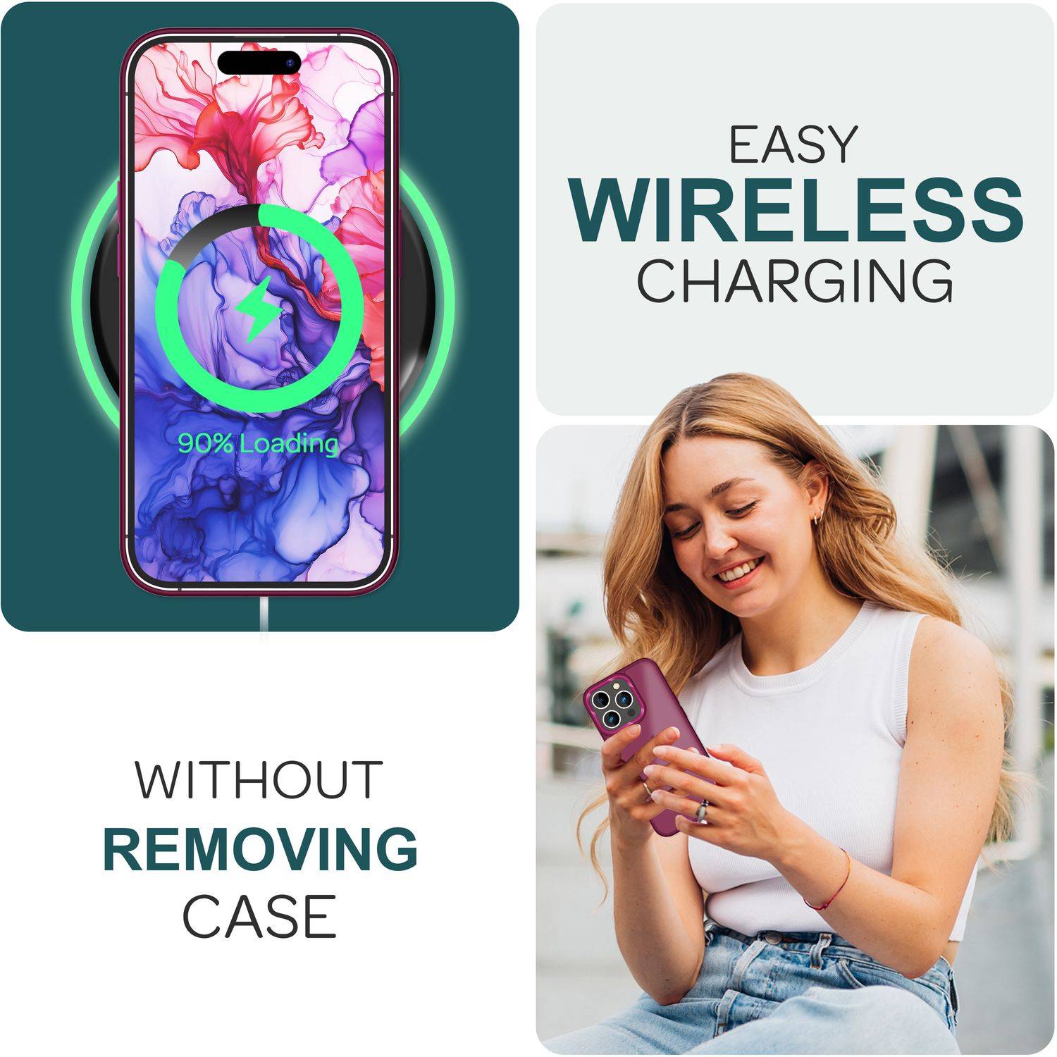 Hybrid Hülle für iPhone 15 Pro Max Frosted Case Schutz Rand Magnet Handyhülle Rot-4