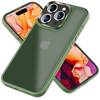 Hybrid Hülle für iPhone 15 Pro Frosted Case Schutz Rand Handy Tasche Handyhülle Dunkel-Grün