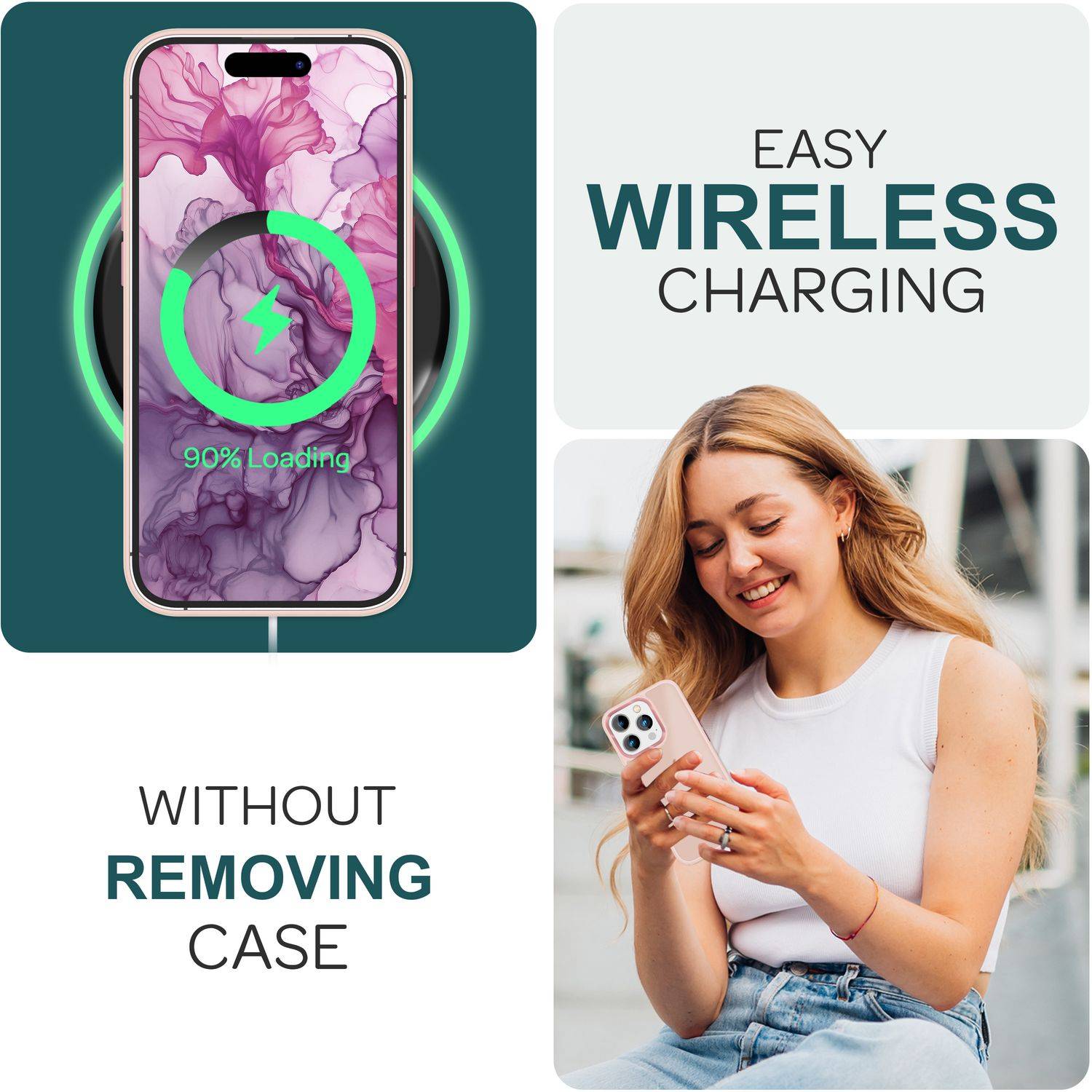 Hybrid Hülle für iPhone 15 Pro Max Frosted Case Schutz Rand Magnet Handyhülle Rosa-4