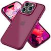 Hybrid Hülle für iPhone 15 Pro Frosted Case Schutz Rand Handy Tasche Handyhülle Rot