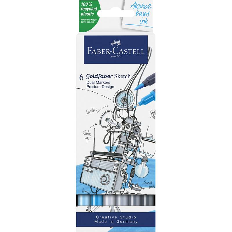 FABER-CASTELL Sketch Marker GOLDFABER, 6er Etui Design-0