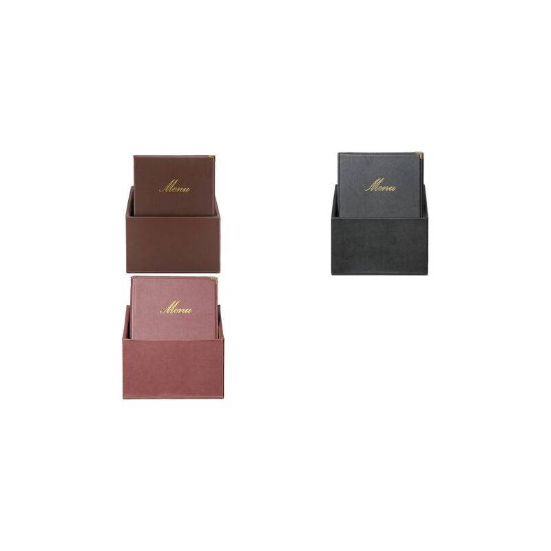Securit Speisekarten-Mappe CLASSIC, A4, 20er Box, schwarz (70020131)-0