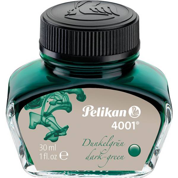 Pelikan Tinte 4001 im Glas, dunkelgrün, Inhalt: 30 ml