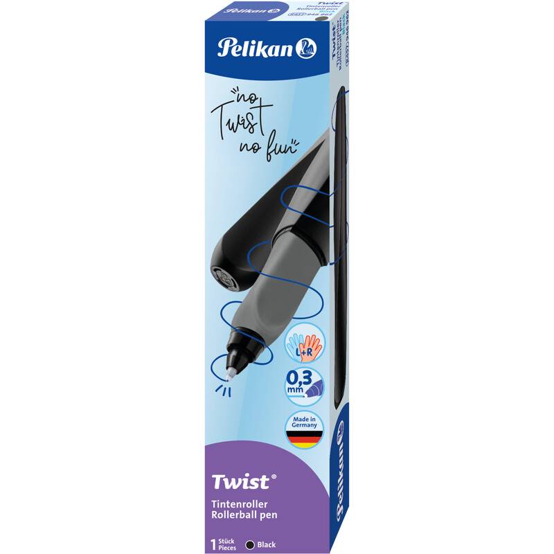 Pelikan Twist Tintenroller Black, schwarz/grau-0
