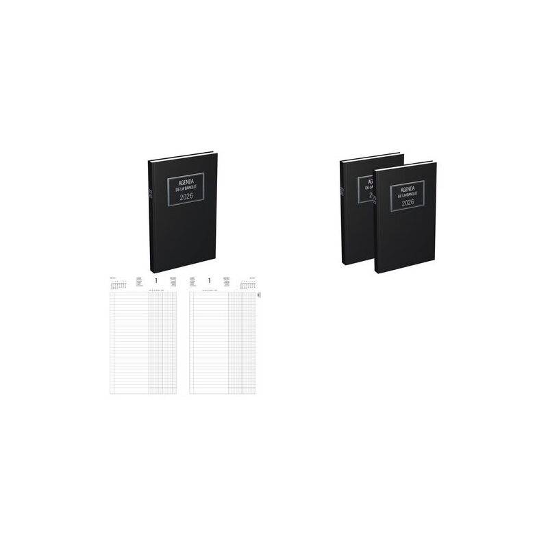 LECAS Agenda de La Banque Large 2027, 180 x 290 mm,2 volumes-0
