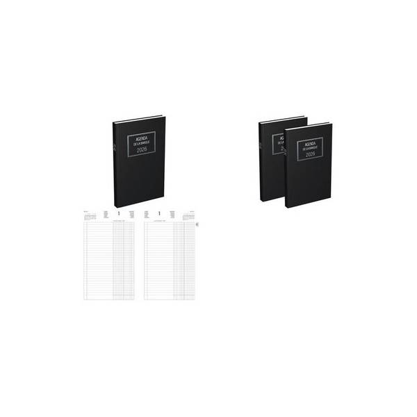 LECAS Agenda de La Banque Large 2027, 180 x 290 mm,2 volumes