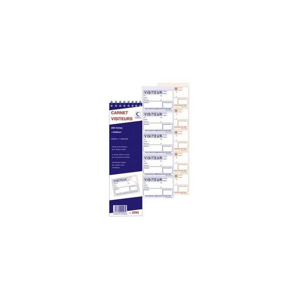 ELVE Bloc spiralé "Carnet Visiteurs", 200 fiches, dupli