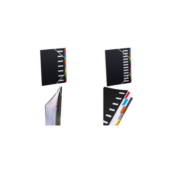 extendos Pultordner, DIN A4, 1-12, 12 Fächer, schwarz