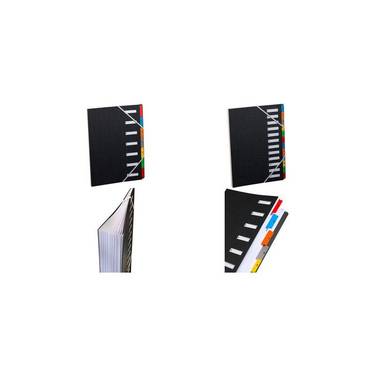 extendos Pultordner, DIN A4, 1-12, 12 Fächer, schwarz