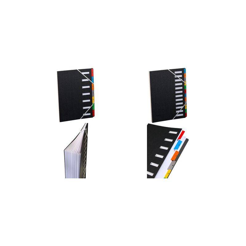 extendos Pultordner, DIN A4, 1-12, 12 Fächer, schwarz-0