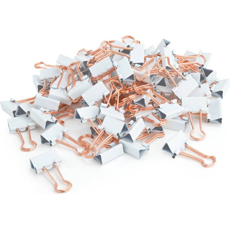RAPESCO Foldback-Klammer, (B)19 mm, weiß / roségold, 80 Stk.-0
