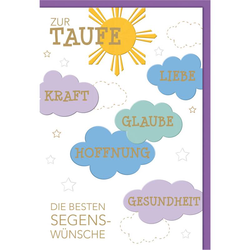 SUSY CARD Taufkarte "Wolkenglückwünsche"-0