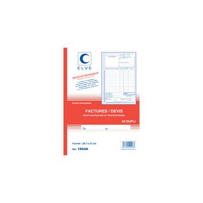 ELVE Manifold "Facturier: auto-entrepreneurs", 40 feuillets