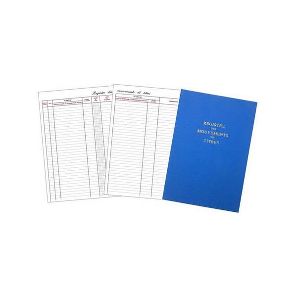 ELVE Registre "Mouvements des titres", 100 pages, format A4