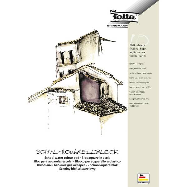 FOLIA - Aquarellblock DIN A4 10 Blatt - A4