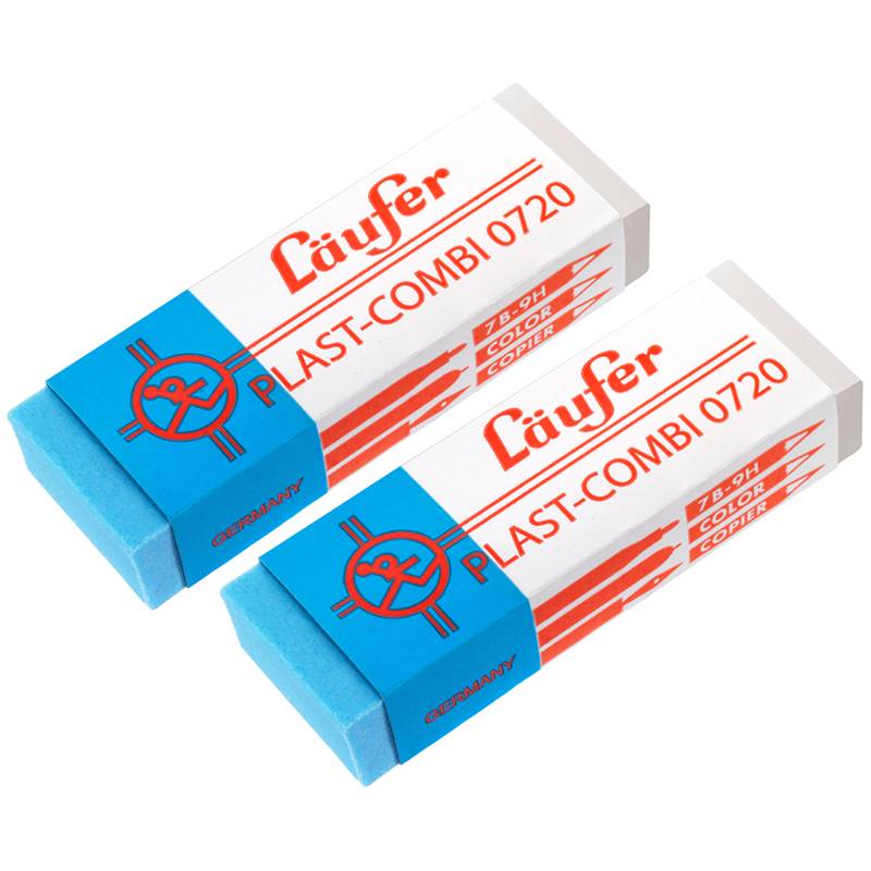Läufer Kunststoff-Radierer PLAST COMBI, 2er Blisterkarte-0
