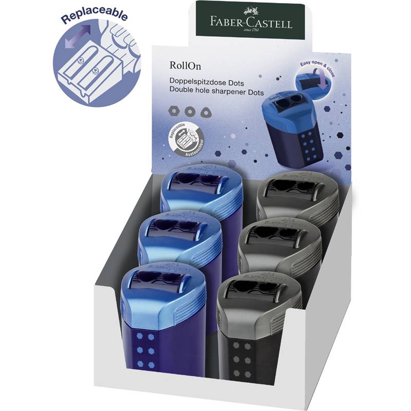 FABER-CASTELL Doppelspitzdose RollOn DOTS, im Display (5661765)-0