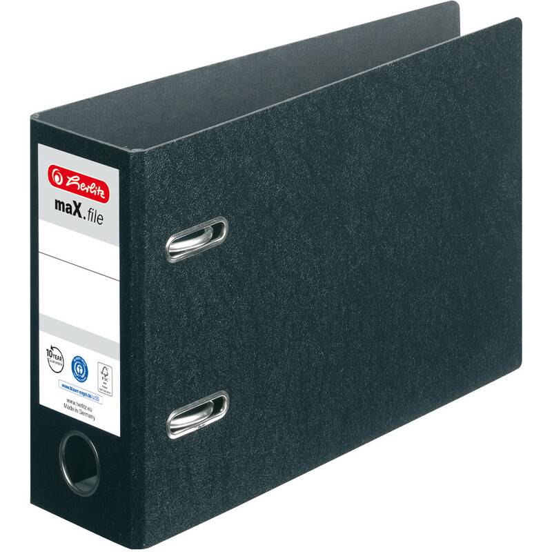 HERLITZ - maX.file Ordner schwarz Karton 7.5 cm DIN A5 quer-0