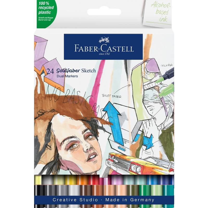 FABER-CASTELL Sketch Marker GOLDFABER, 24er Etui-0