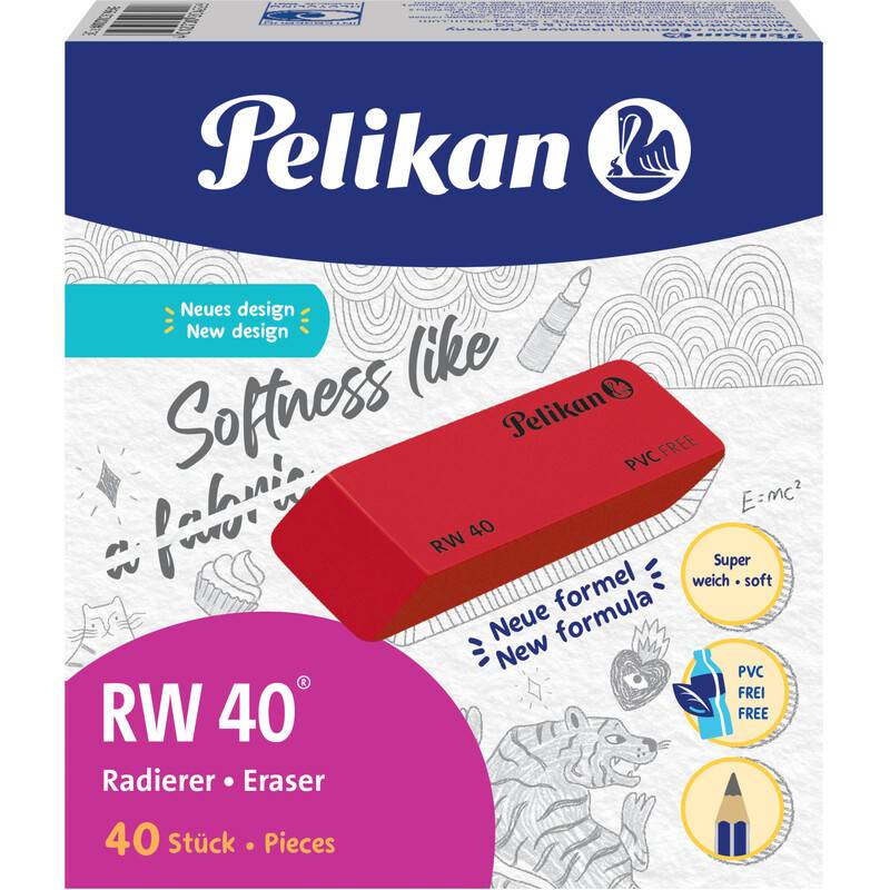Radierer RW40, rot PELIKAN 300007900-0