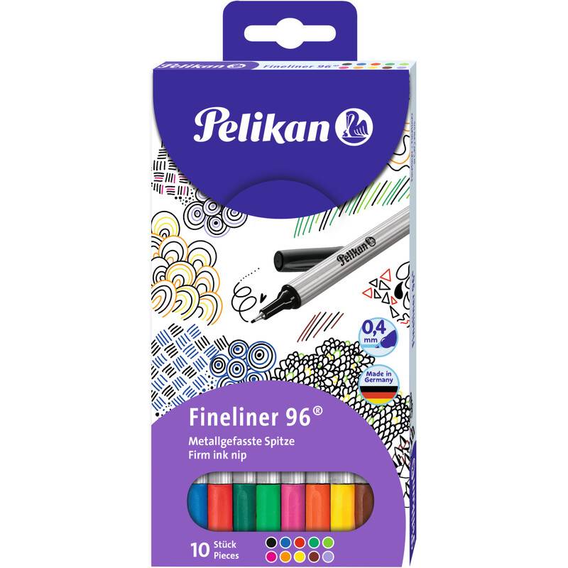 Pelikan Fineliner 96, 10er Etui, Strichstärke: 0,4 mm-0