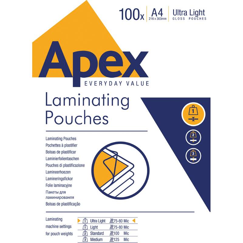 Apex Laminierfolientasche Ultra Light, A4, glänzend, 150 mic-0