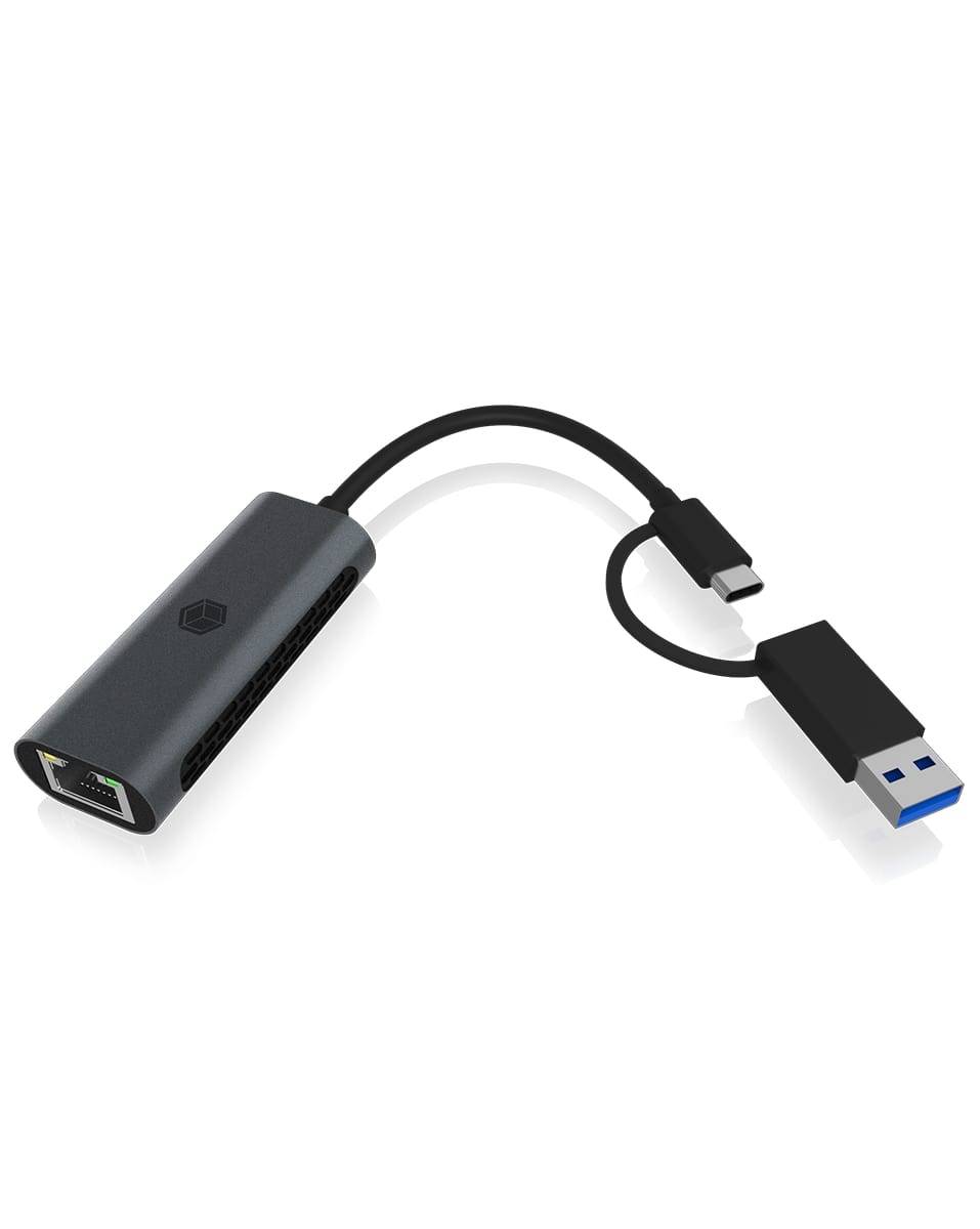 IB-LAN301-C3, USB 3.2 Gen 1 Type-C®/Type-A zu 2.5 Gigabit Ethernet LAN Adapter, Anthrazit-0