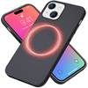 MagSafe Hülle für iPhone 15 Plus Liquid Silikon Schutz Handyhülle Magnet Case Schwarz