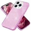 Glitzer Hülle für iPhone 15 Pro Max Hybrid Bling Case Silikon Handyhülle Tasche Lila