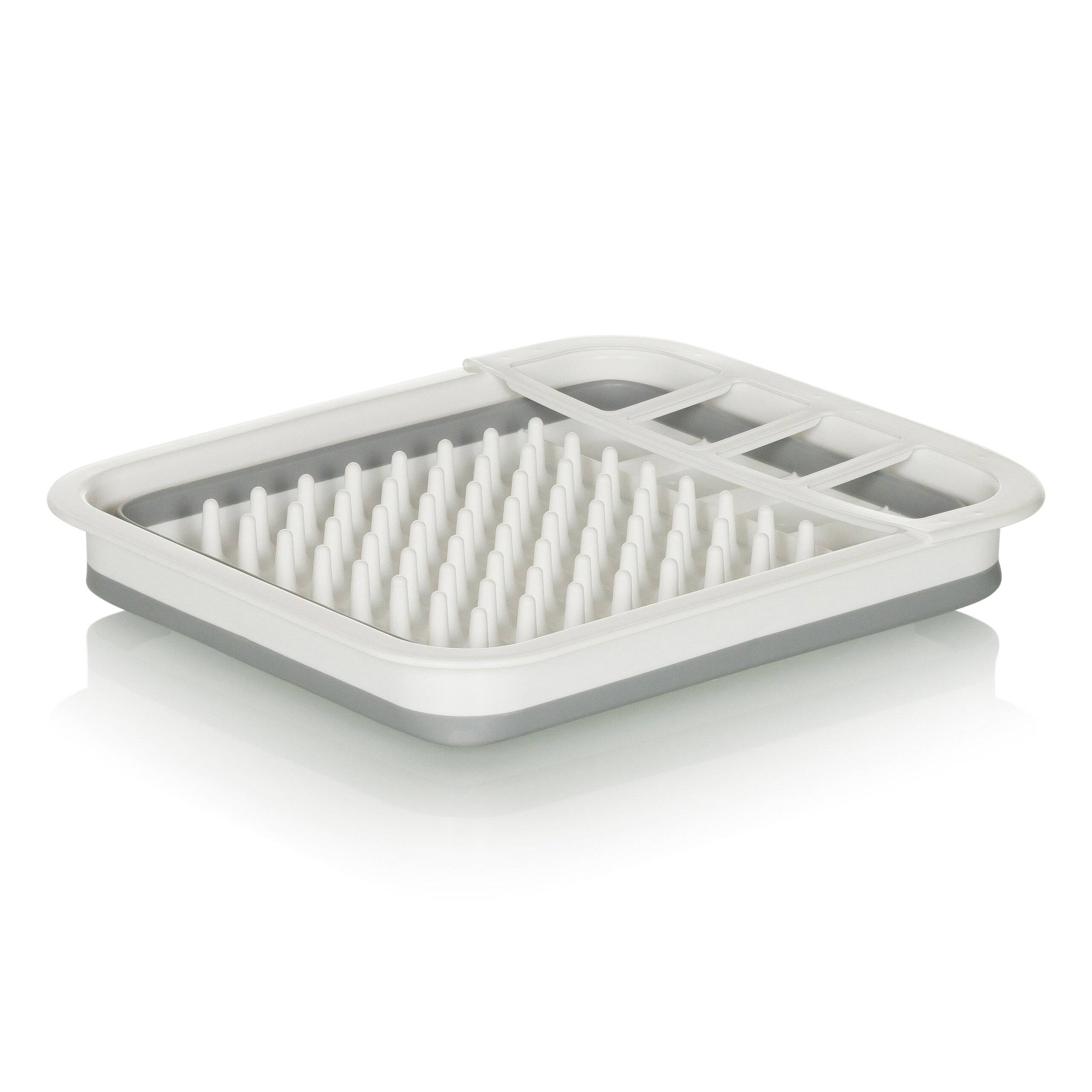 Abtropfwanne Abtropfgestell CLEAN SIL faltbar, Silikon grau/weiß hjh OFFICE-2