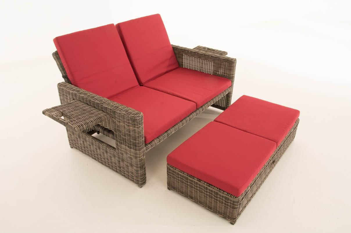 Sofa Ancona Rubinrot 5mm grau-meliert-1