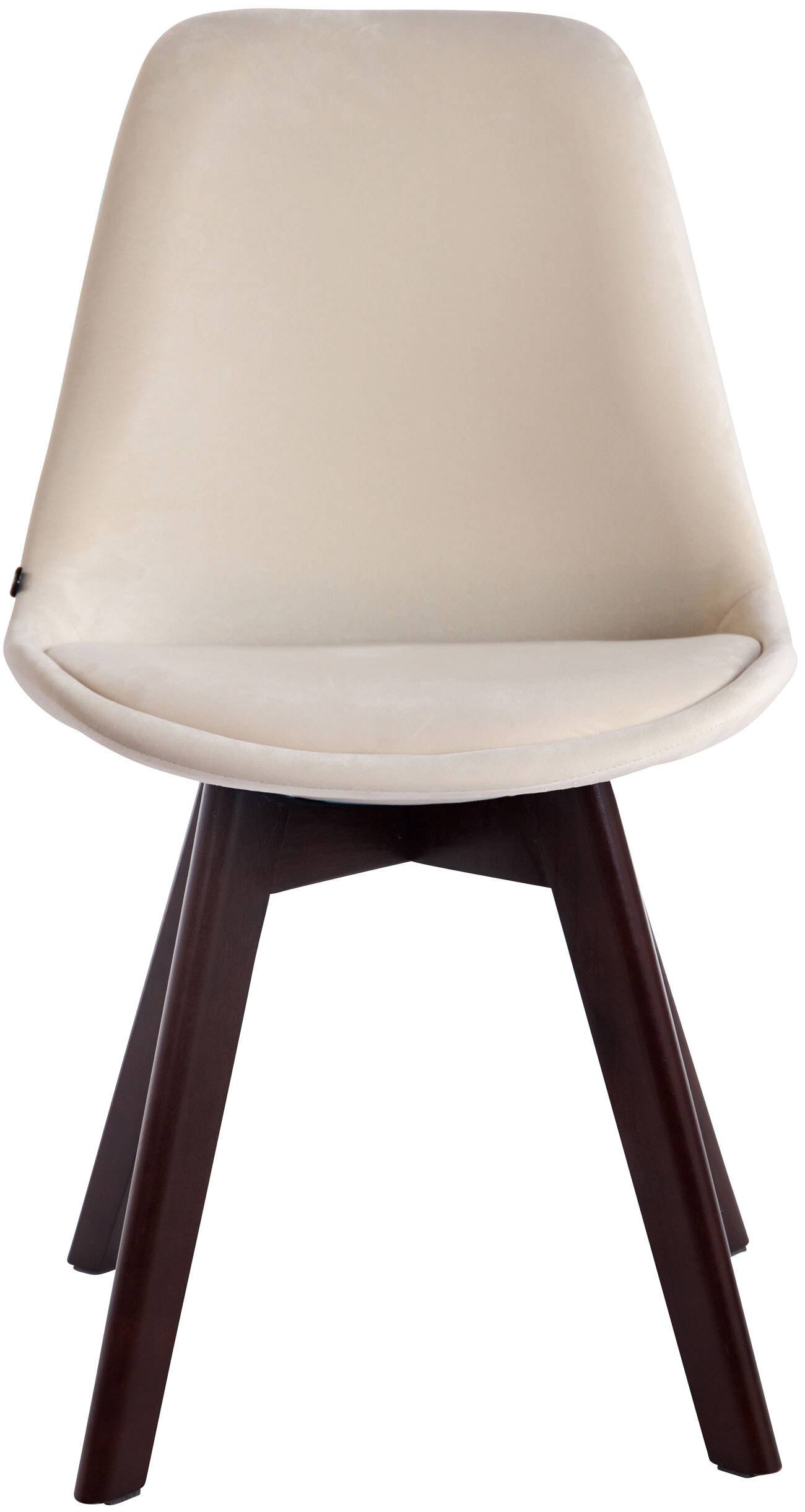 Besucherstuhl Borneo V2 Samt walnuss creme-1