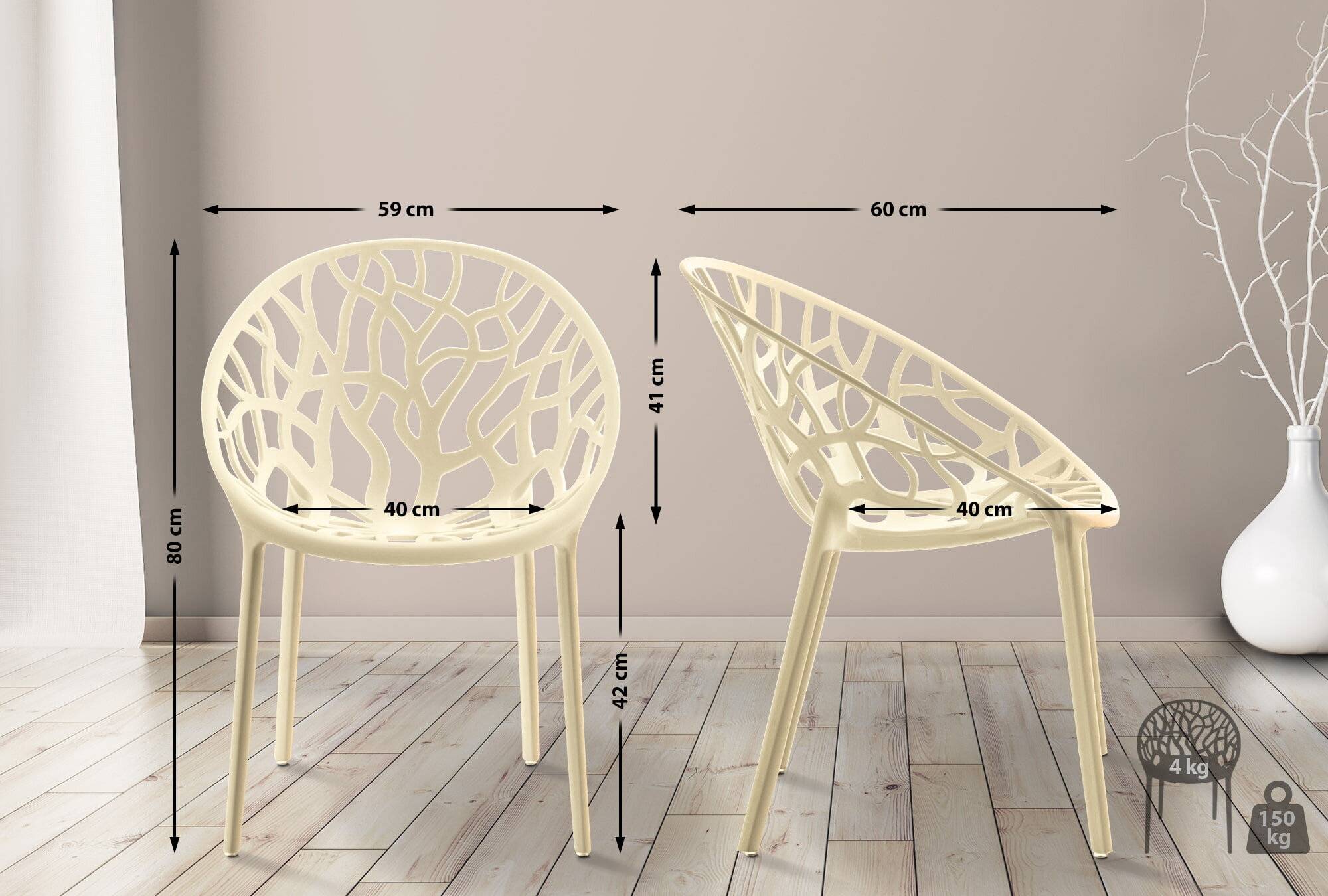 4er Set Stuhl Hope creme-1