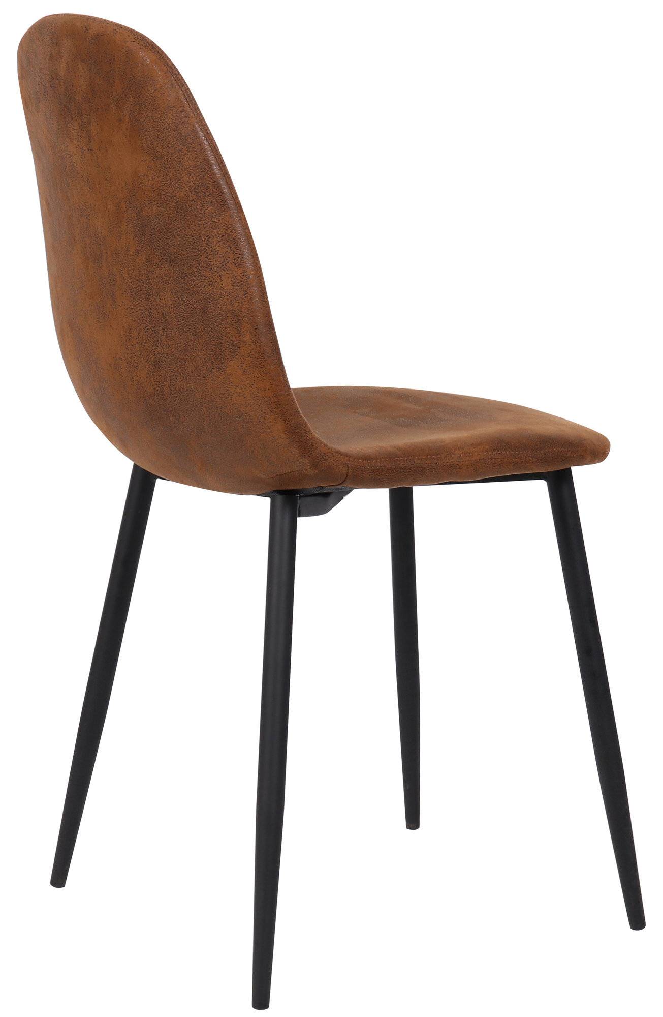 4er Set Esszimmerstühle Napier Kunstleder braun-1