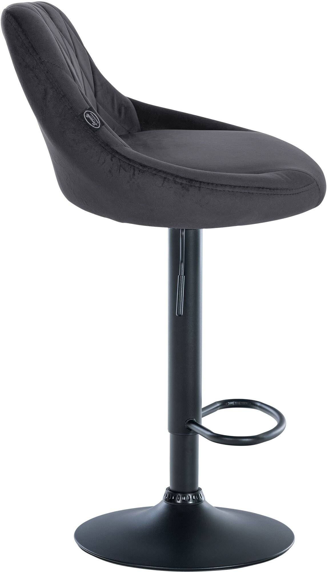 2er Set Barhocker Lazio Samt schwarz dunkelgrau-4