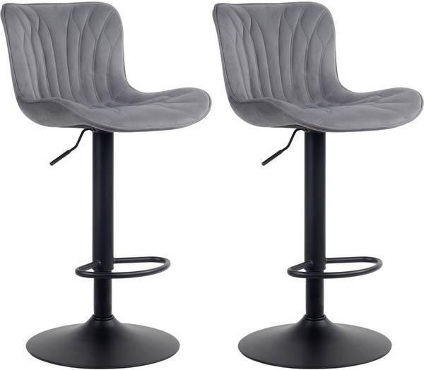2er Set Barhocker Linus Samt dunkelgrau