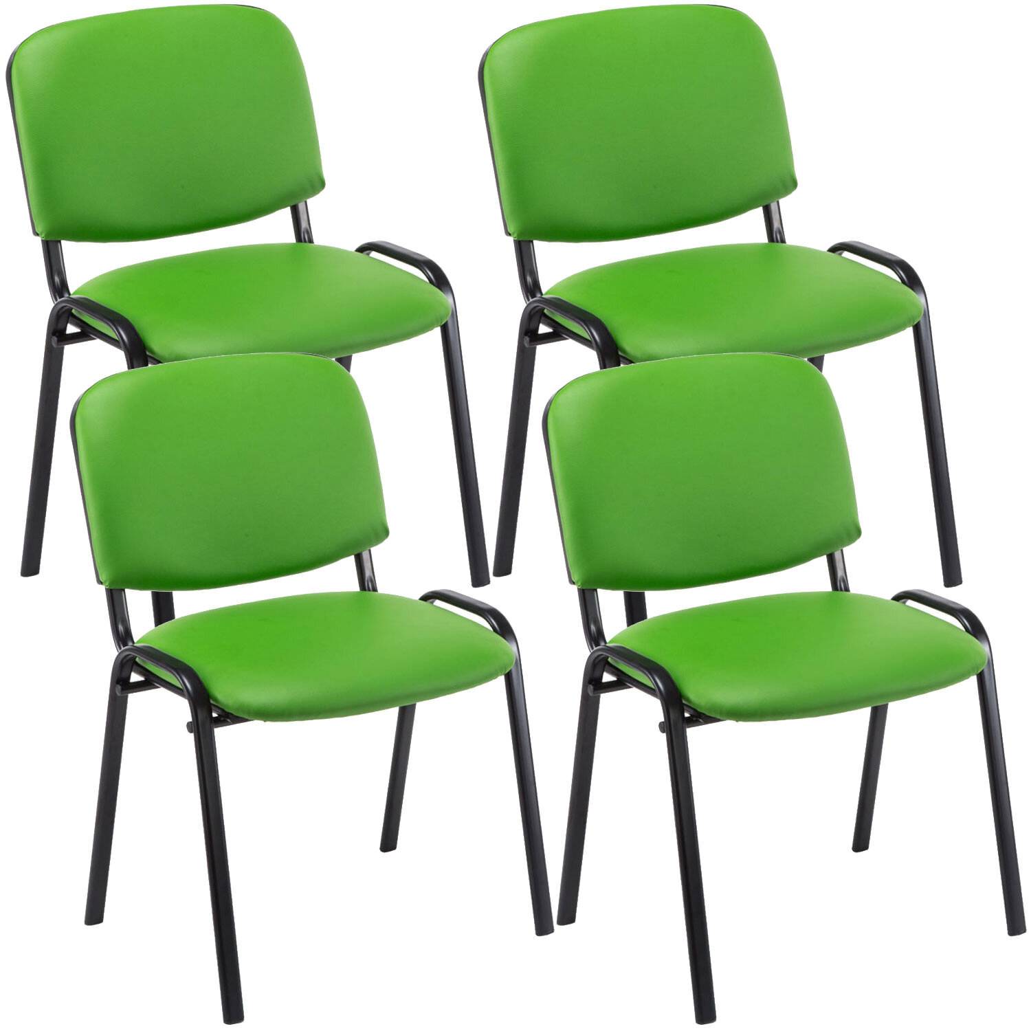4er Set Besucherstuhl Ken Kunstleder grün-0