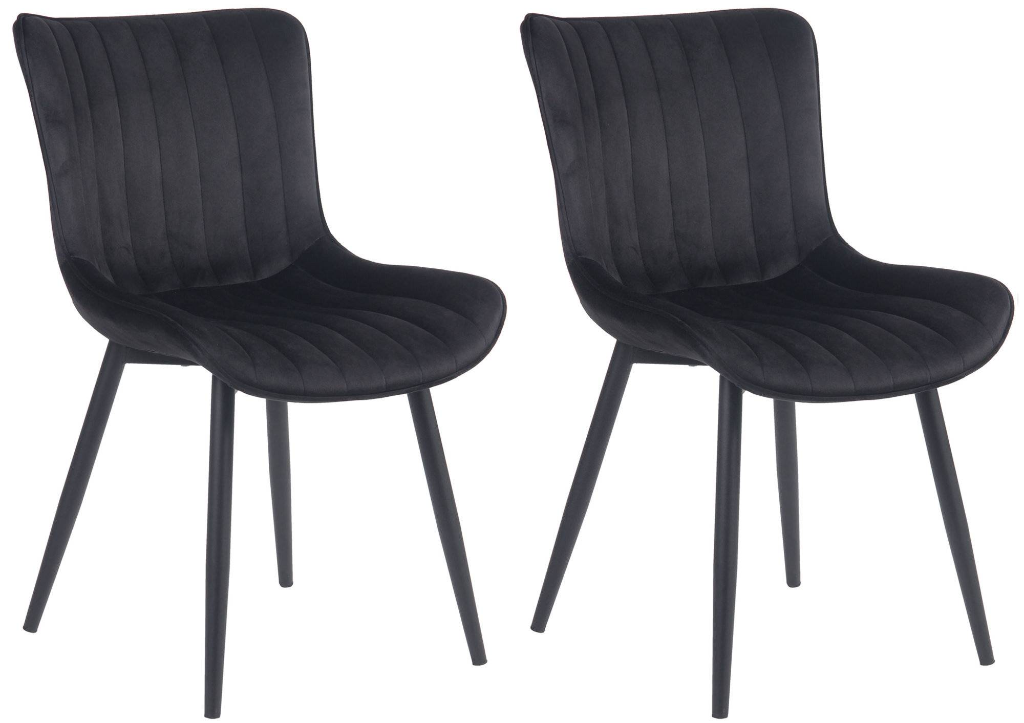 2er Set Stühle Largo Samt schwarz-0