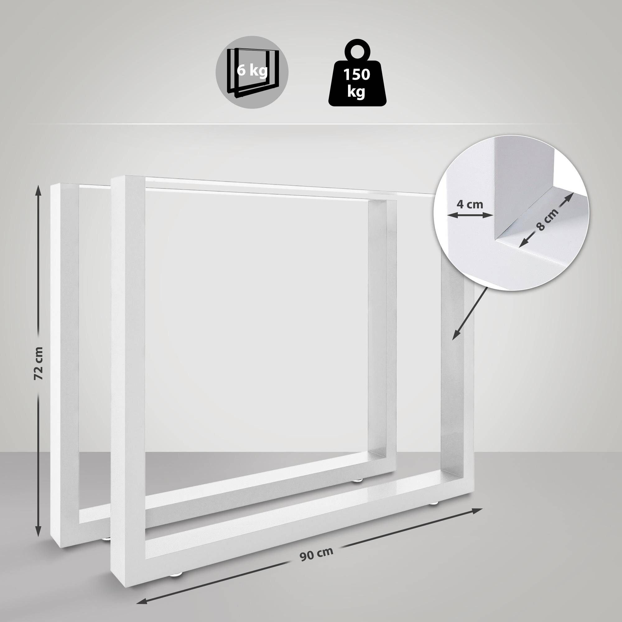 2x Tischbeine Velden 90 cm weiß-1