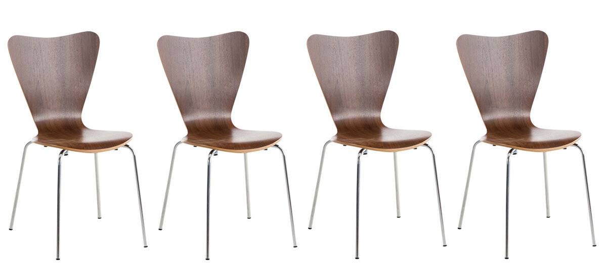 4er Set Besucherstuhl Calisto walnuss-0