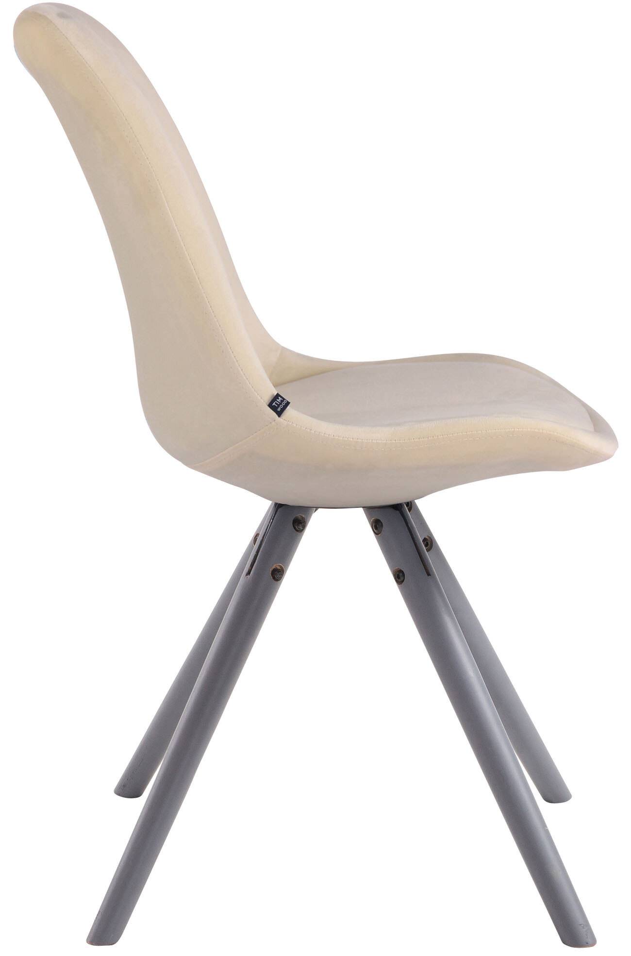 Besucherstuhl Toulouse Samt Rund grau creme-2