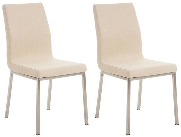 2er Set Esszimmerstühle Colmar Stoff creme