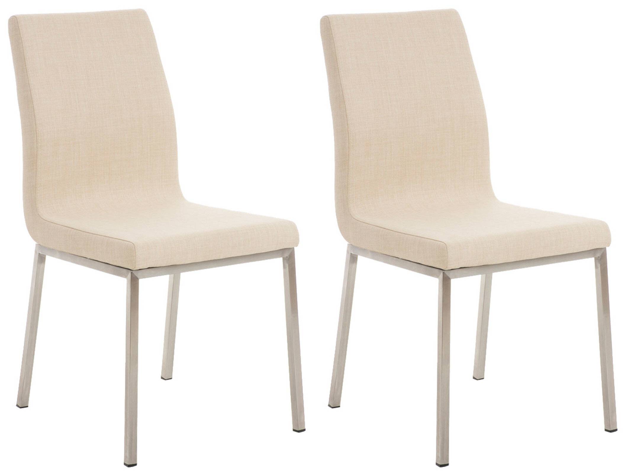 2er Set Esszimmerstühle Colmar Stoff creme-0